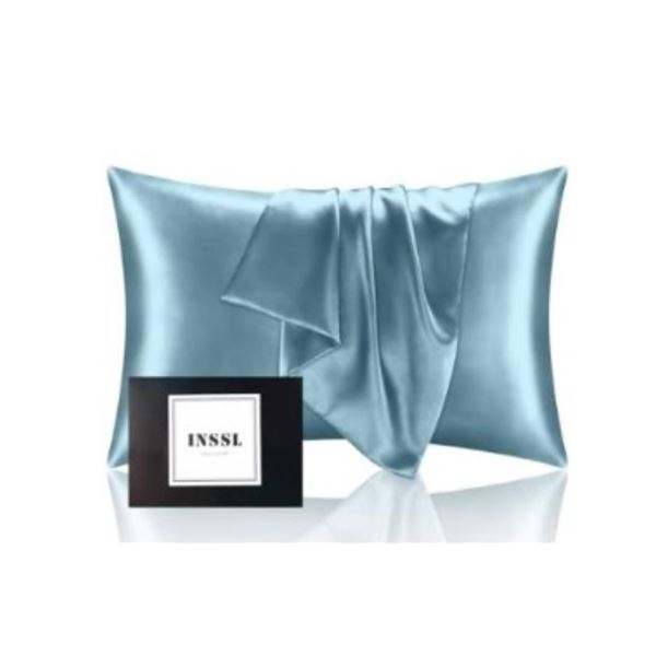 INSSL Silk Pillowcase, Blue Gray, King Size