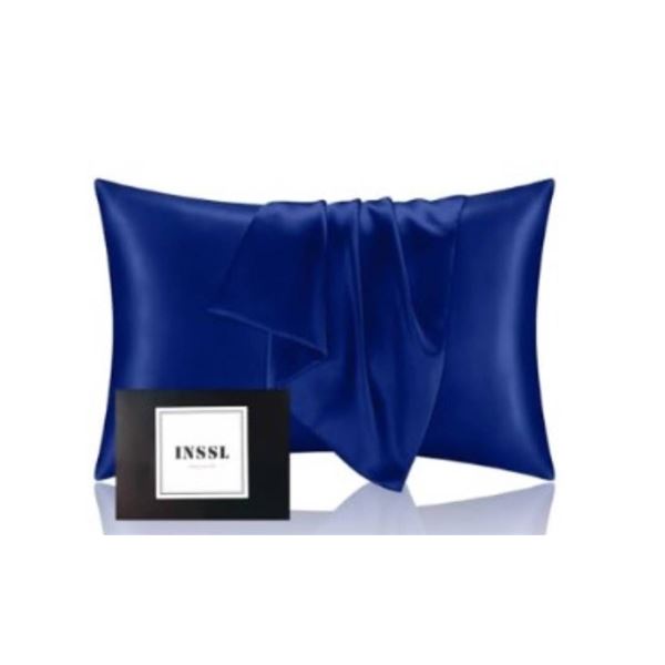 INSSL Silk Pillowcase for Hair and Skin, King Size, Egyptian Blue
