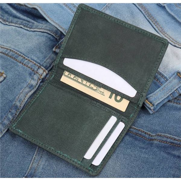 Foxhackle Green Leather Card Holder Seattle Green