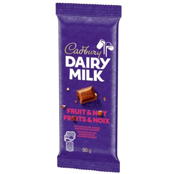 Cadbury Dairy Milk Fruit & Nut Milk Chocolate Bars 8x90g