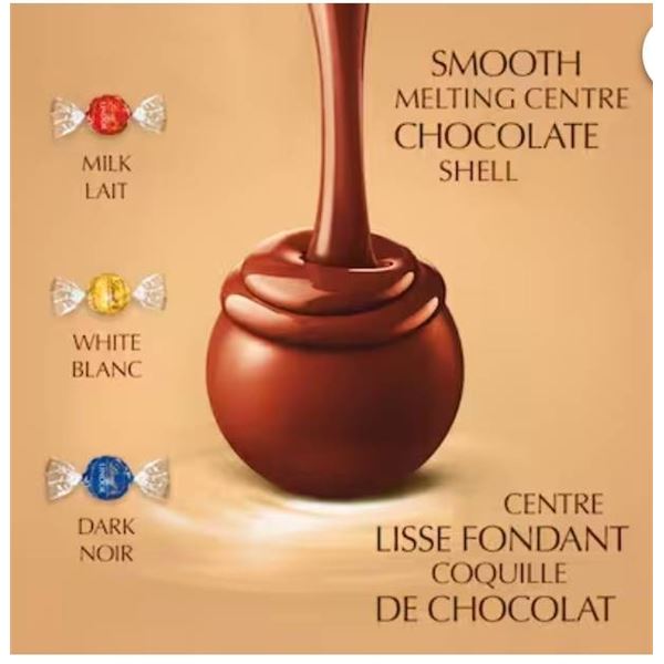 Lindt Lindor Assorted Chocolate Truffle Bags, 9 x 60g