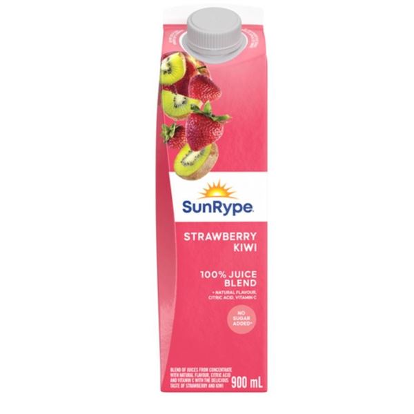 Lot of 6 SunRype Strawberry Kiwi Juice Blend, 900 mL Each