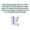 Image 4 : Portable Travel Bidet, 380ml (12.8oz) Capacity, Purple