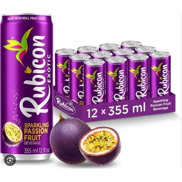 Rubicon Sparkling Passion Fruit Beverage 24 Cans X 355ml