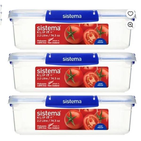 Sistema Klip It Plus 2.2L Rectangle 3 Pack, Model: 82033ZS