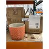 Image 2 : 2 Coral-Colored Ceramic Planters With Embossed Floral Pattern