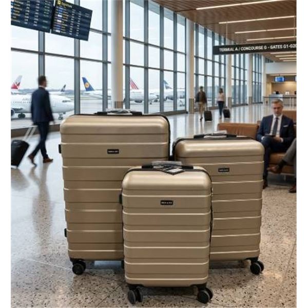 Pack & Fly Champagne Edition 3-Piece Luggage Set