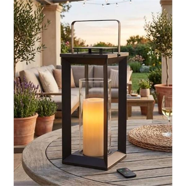GX Brands Indoor/Outdoor Pillar Candle Lantern with Remote