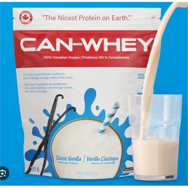 Can-Whey Protein Classic Vanilla 2 KG, 100 Percent Canadian Protein