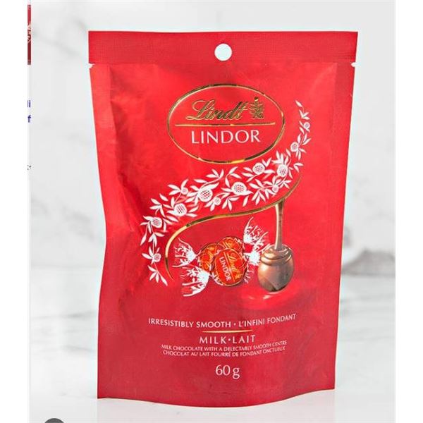 Lindt Lindor Milk Chocolate Pouches, 18 x 60g