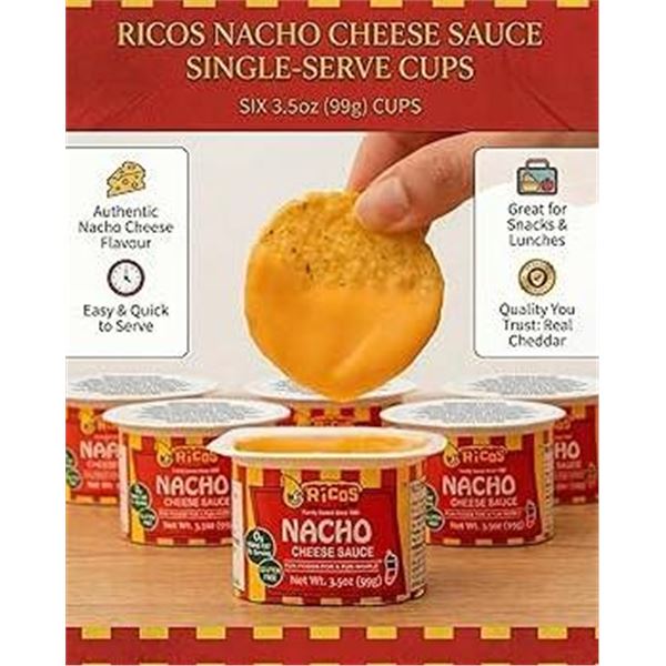 Ricos Nacho Cheese Sauce Cups, 48-Count, 3.5 oz Each