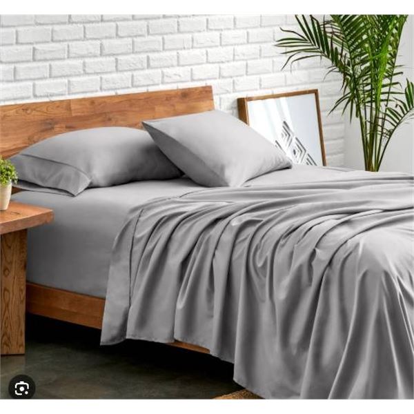 Bare Home Queen Sheet Set in Gray