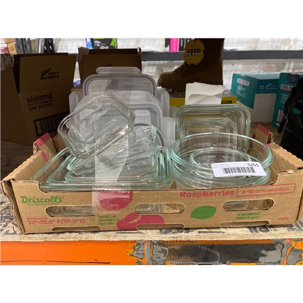 12pc Glass Food Storage Set With Lids - Rectangular And Round Containers