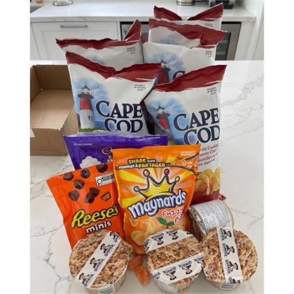 Snack Lot with Chips, Candy, and Pastries