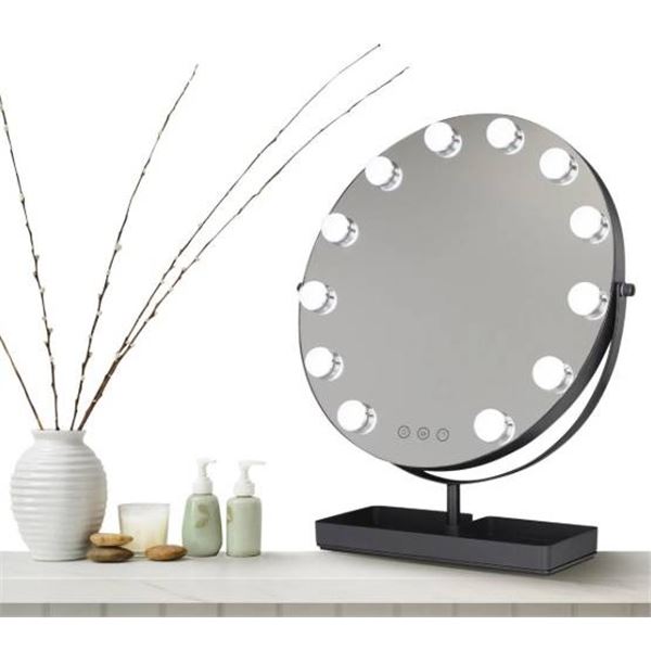 Feit Electric Hollywood Style LED Mirror, 15.75-Inch Diameter, Dimmable