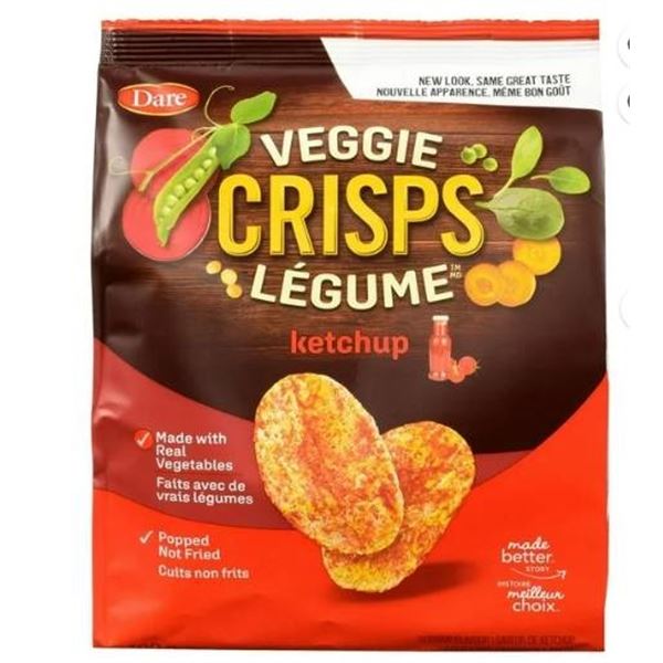 12 x 100g Bags of Veggie Crisps - Ketchup Flavor