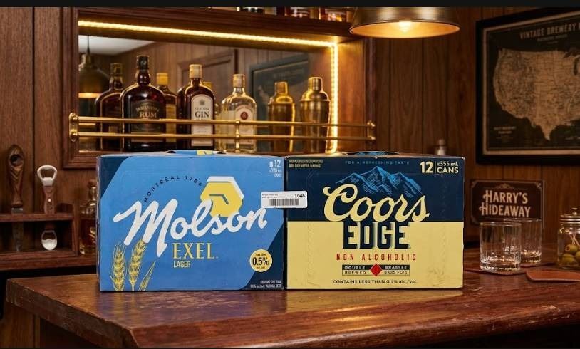 Molson Excel Lager and Coors Edge Non-Alcoholic Beer Lot (12 x 355ml Each)