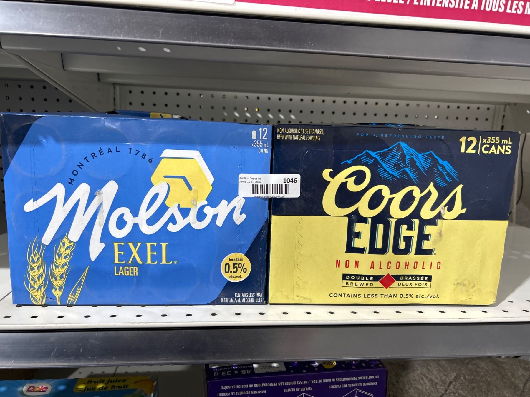 Molson Excel Lager and Coors Edge Non-Alcoholic Beer Lot (12 x 355ml Each)