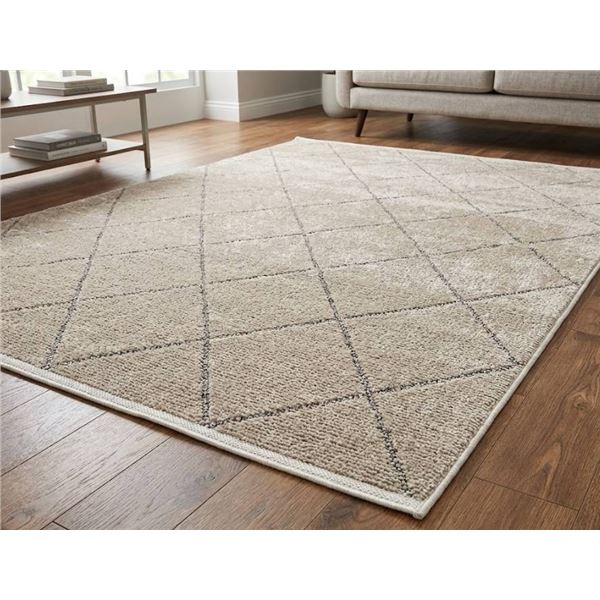 Cam Living Wilcox Rug, 80 cm x 150 cm, Beige with Diamond Pattern