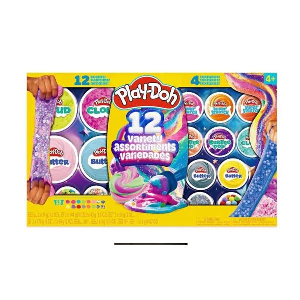 Play-Doh 12-Pack Includes Cloud, Slime, and Putty for Ages 4+