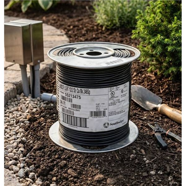 Southwire Landscape Lighting Cable 12/2 Stranded Copper, 246 Ft