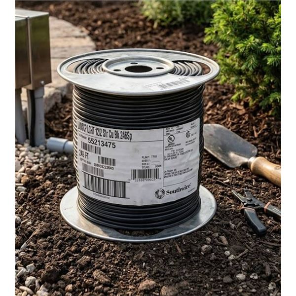 Southwire Landscape Lighting Cable 12/2 Stranded Copper, 246 Ft