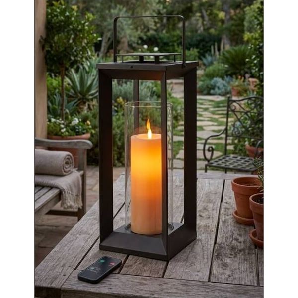 Outdoor LED Faux Candle Lantern with Remote Control, model No. LUT-1908B