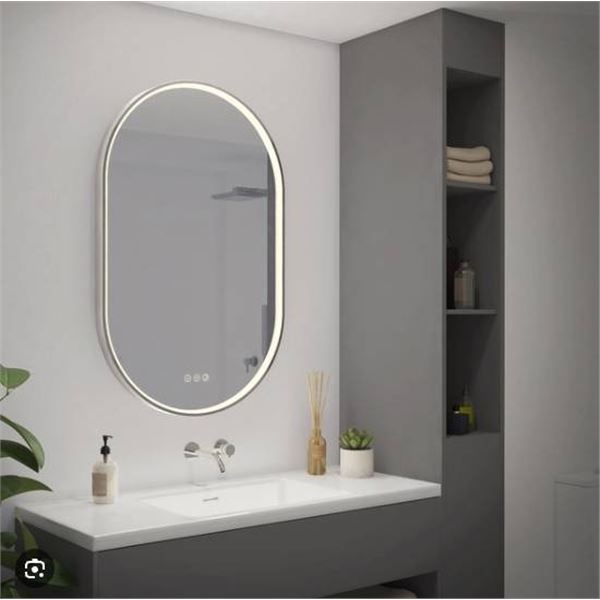 Artika Royce Oval LED Wall Mirror With Integrated Defogger