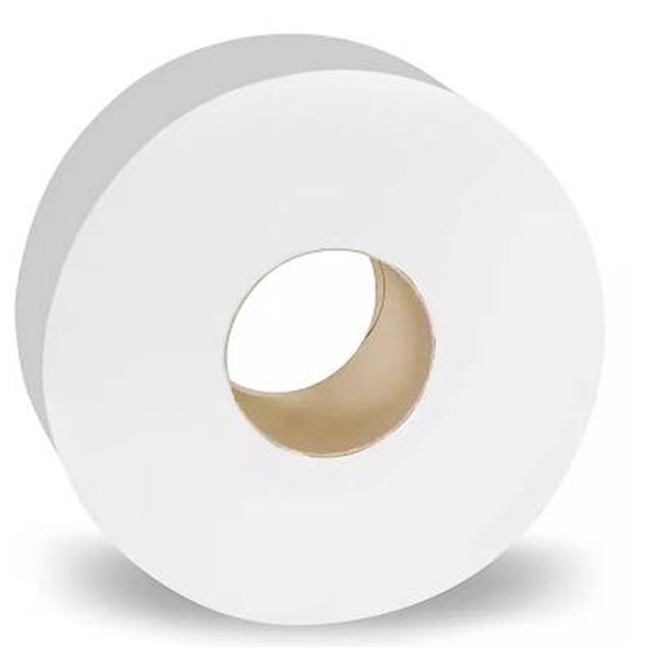Commercial White Bathroom Paper Roll - 12 Rolls
