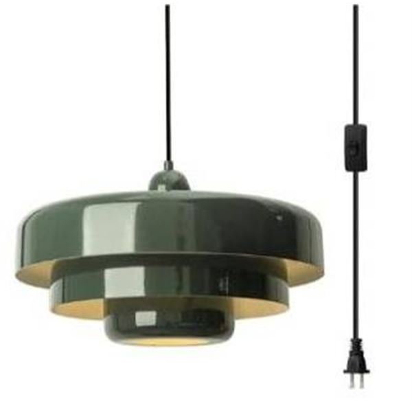 DoungRos Plug-in Green Pendant Light Fixtures, 16FT Hanging Lights