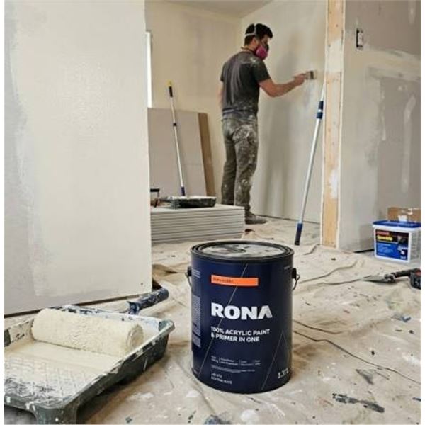 Rona 100 Percent Acrylic Paint and Primer in One, Semi-Gloss, 3.55 L