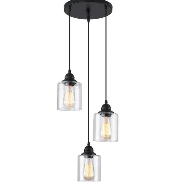 SILAMPO 3-Light Pendant Light Fixture, E26 Base, Bulbs Not Included
