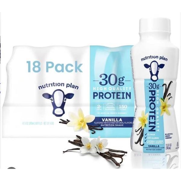 Fairlife Nutrition Plan High Protein Vanilla Shake 18 Bottles