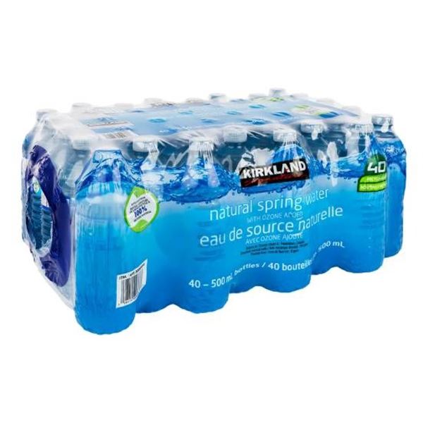 Kirkland Natural Spring Water 500 mL Bottles - Case of 40