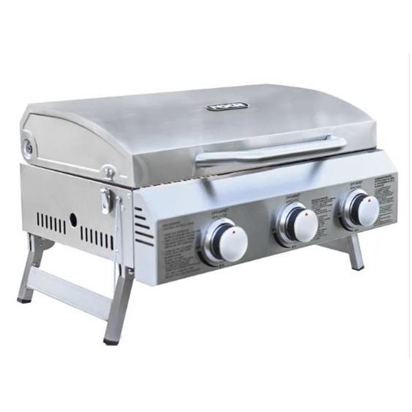 NXR 3-Burner Stainless Steel Gas Grill with Lid and Controls