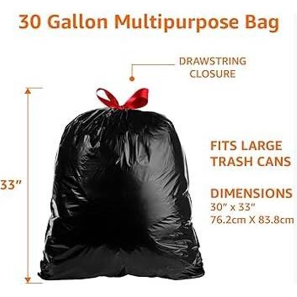 Kirkland Flex-Tech 30-Gallon Garbage Bags with Drawstring, 90 Count
