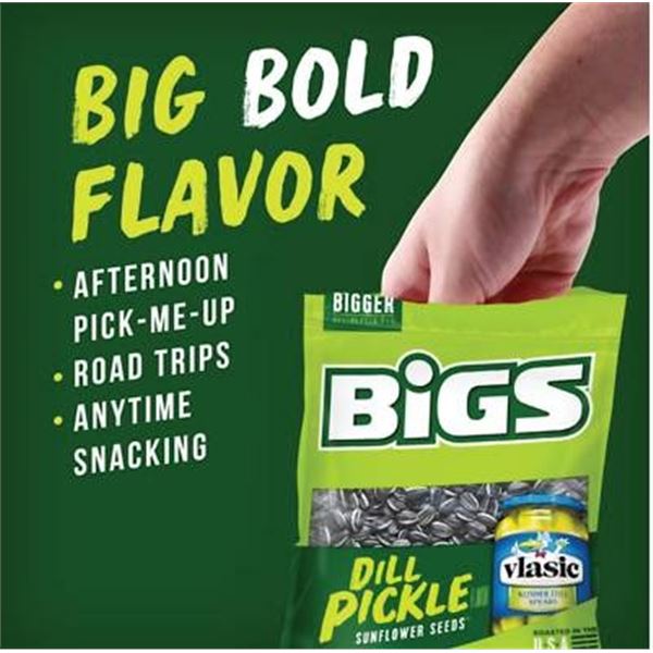 Bigs Dill Pickle Flavored Sunflower Seeds, 5.35 oz,Â  8Â  Packs