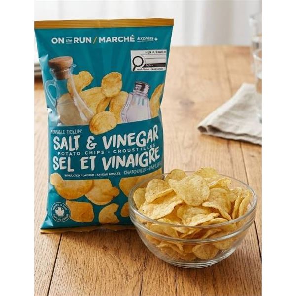 On The Run Salt and Vinegar Chips 140g with 16/Case Label