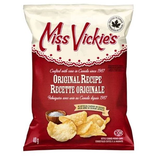Miss Vickieâ€™s Kettle Cooked Potato Chips, 40x40g Single-Serve Bags