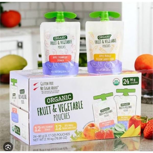 Kirkland Organic Fruit and Vegetable Pouches - 24 Count