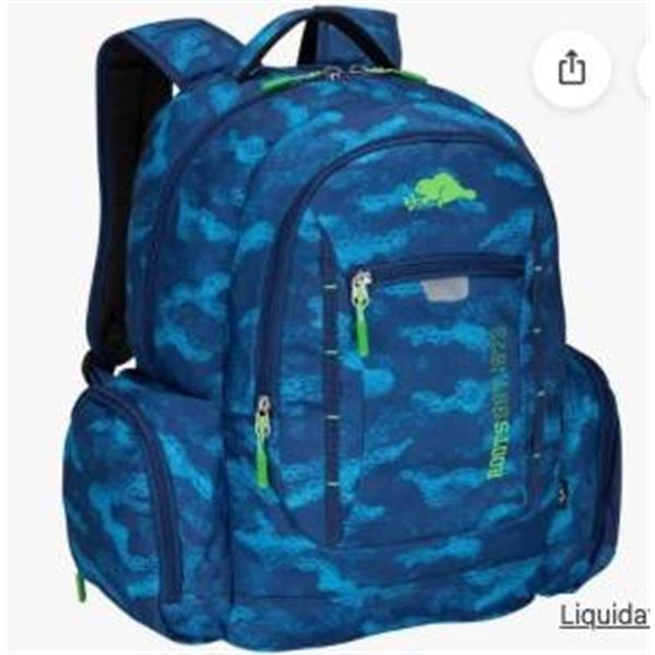 Roots Backpack in Blue with Green Accents