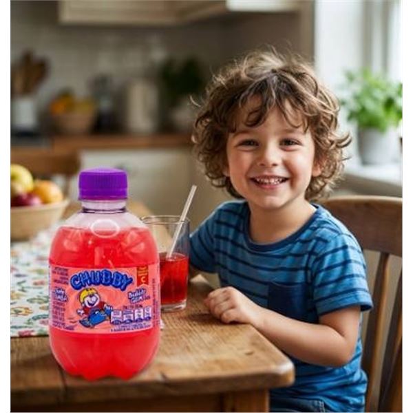 Tray of 24 Bottles of Flavored Beverage with Purple Caps