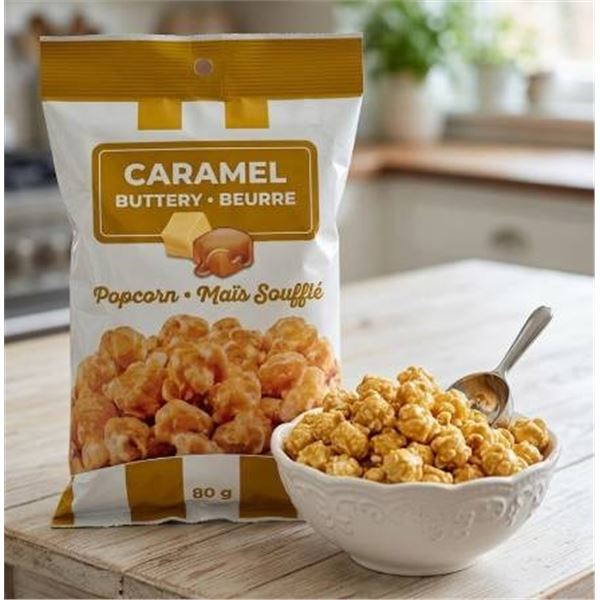 Caramel Buttery Popcorn, 80g, Case of 12