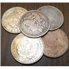 Image 1 : 5 Morgan Silver Dollars