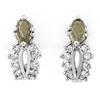Earrings 0.95 ctw Diamond Green Sapphire