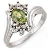 Image 1 : Ring Gold Jewelry 1.00 ctw Diamond Green Sapphire