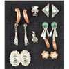 Image 1 : SEVEN PAIRS OF EARRINGS AND TWO PINS