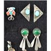 Image 4 : SEVEN PAIRS OF EARRINGS AND TWO PINS