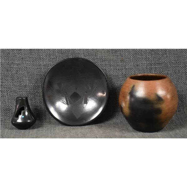 THREE POTTERY ITEMS