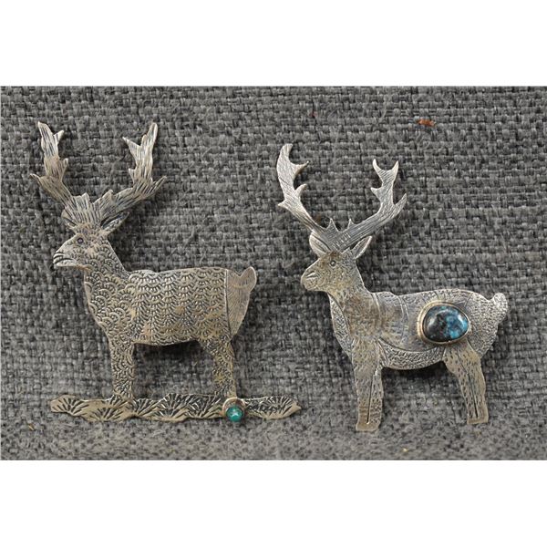 TWO NAVAJO SILVER PINS (TOM WILLETO)